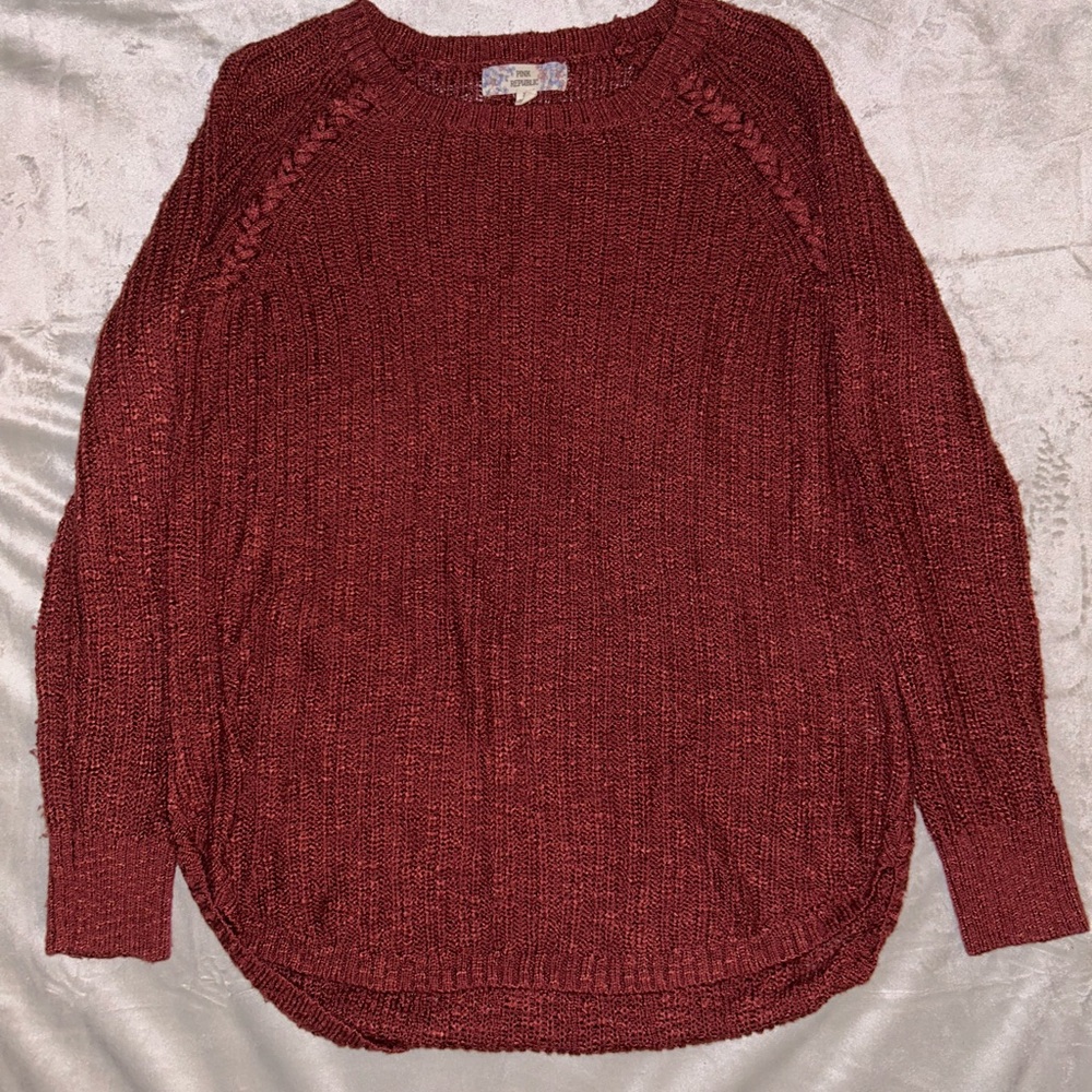 Pink Republic. Dark Red Pull Over Sweater, XL.